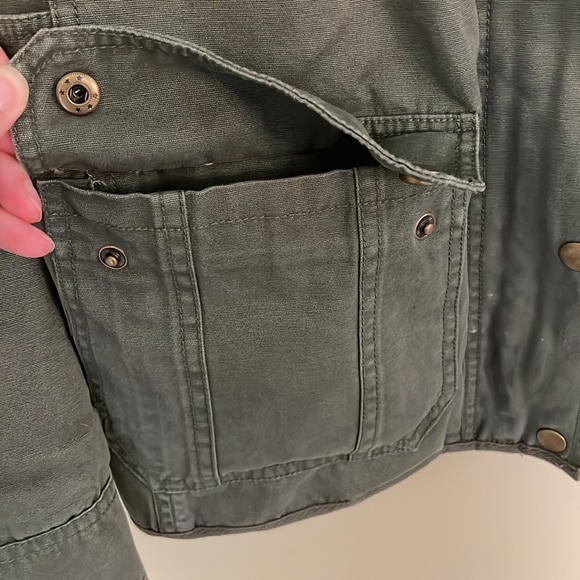 Kut from the Kloth army green zip button jacket with pockets M - Picture 2 of 6